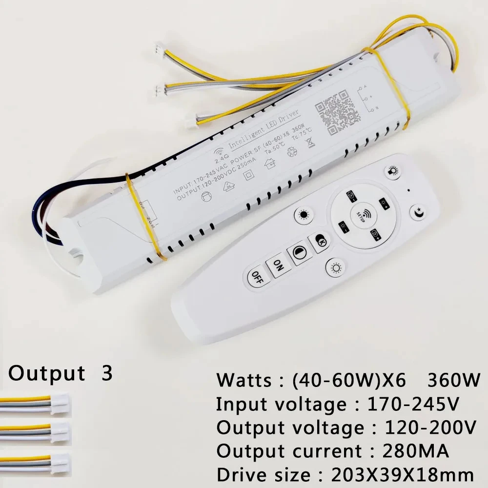 앱 제어 LED 드라이버, 원격 지능형 LED 변압기, 밝기 조절 가능, 색상 변경 가능 샹들리에, 2.4G, 12-24W, 40W, 80W, 120W, 360W