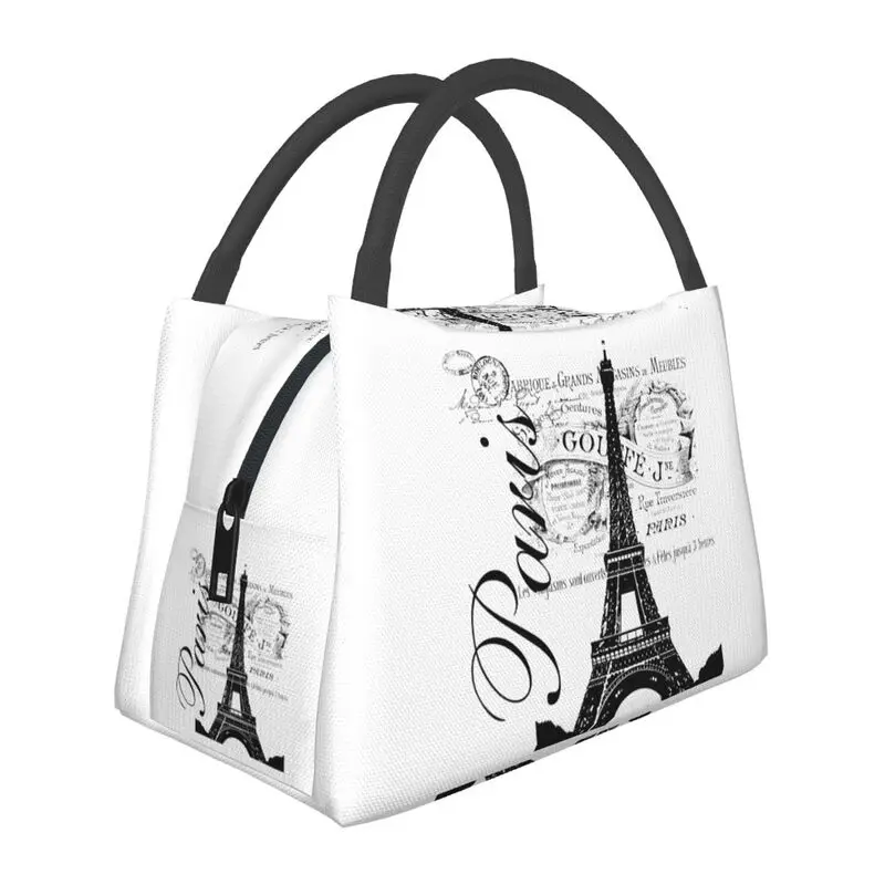 

Vintage Eiffel Tower Insulated Lunch Bags Women Portable Romantic France Paris Thermal Cooler Lunch Tote Office Picnic Travel