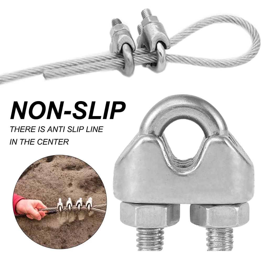 3/8 Cable Clamp 30 PCS 1/8 Inch Wire Rope Clamps, M3 Heavy Duty Galvanized  Wire Cable Clamps For Tent Ropes, Boat, Clotheslines, U-Bolt Saddle  Fasteners For Secure Connections Steel Cable Clamps, image size:1000x1000