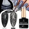 Glitter Top Coat Flash No Wipe Top Coat Clear Gel Base Coat Varnish Soak Off Topcoat Nude UV Gel Nail Art Accessories 8ml 3