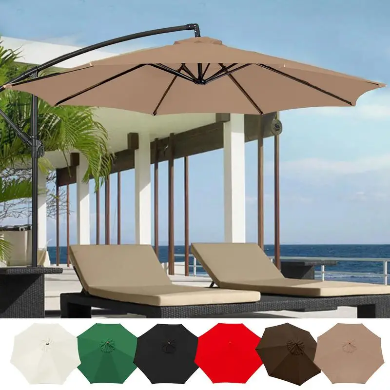 8 Bones Patio Parasol Umbrella Surface Without Stand 3m Parasol Replaceable Cover Waterproof UV Block for Outdoor Beach Garden