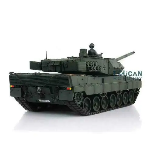 Gift Heng Long 1/16 Green 7.0 Plastic Leopard2A6 RC Tank 3889  360 Turret Rotating Smoke Effect Military Boy Toys TH17598-SMT7 2