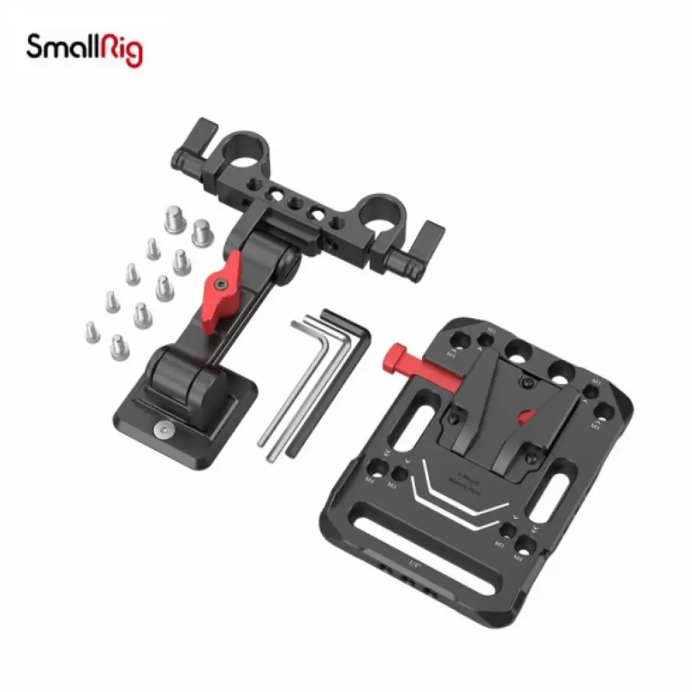 

SmallRig V Mount Battery Plate, V-Lock Mount Battery Plate with 15mm Rod Clamp & Adjustable Arm for Power Supply - 2991