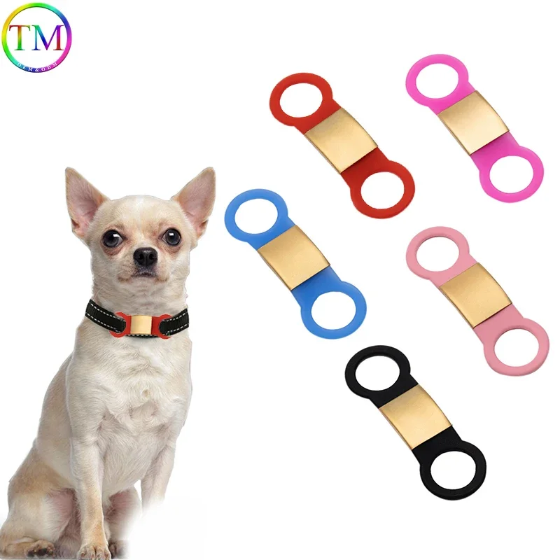 Silicone Zinc Alloy Pet ID Tag Dog Cat Personalized Name Collar Engraved Tags Accessories Name Telephone Number Pet ID Tags
