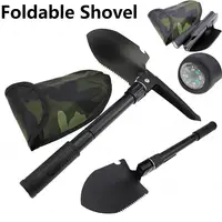 Foldable Portable Camping Shovel Outdoor Survival Engineer Shovel Multifunction Military Tactical Shovel Garden Hoe Digging Tool 1