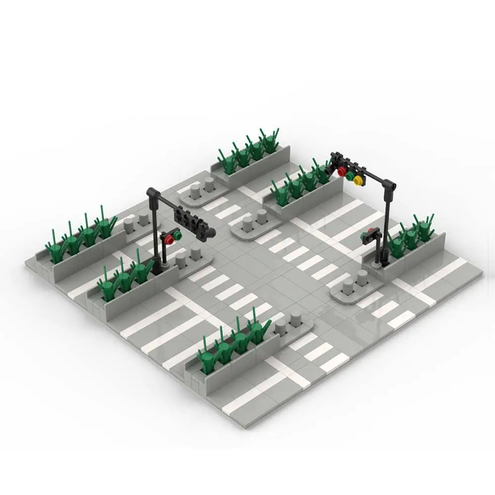 

City Creative Highway Urban Scene Mosaic DIY Accessories for Traffic Lights Building Blocks Bricks Toys Gifts