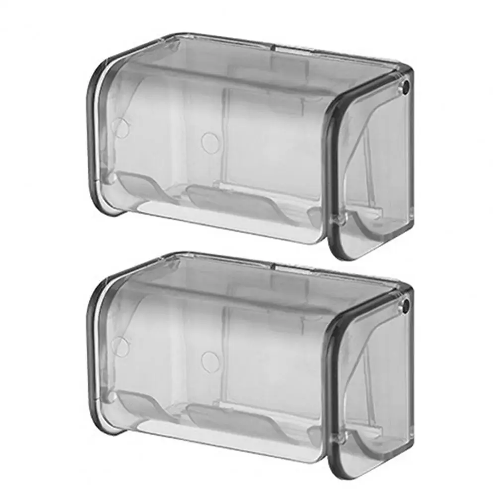 2Pcs Electric Toothbrush Holder Wall Mounted 2 Slots Design Automatic Cover Compact Toothbrush Storage Organizer toothbrush holder