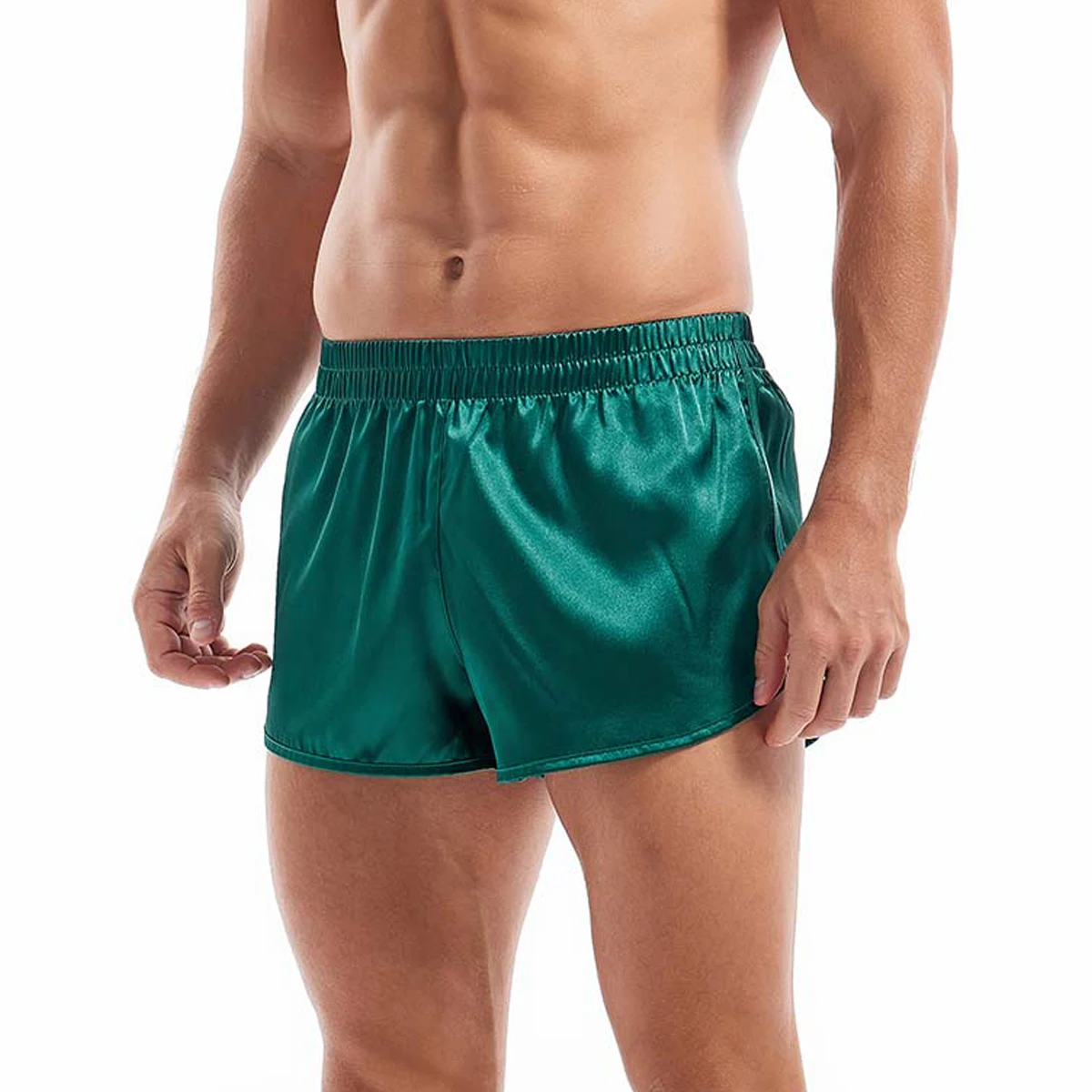 Satin Underwear Boxers Men's Sexy Boxer Briefs Smooth Silk Pajamas