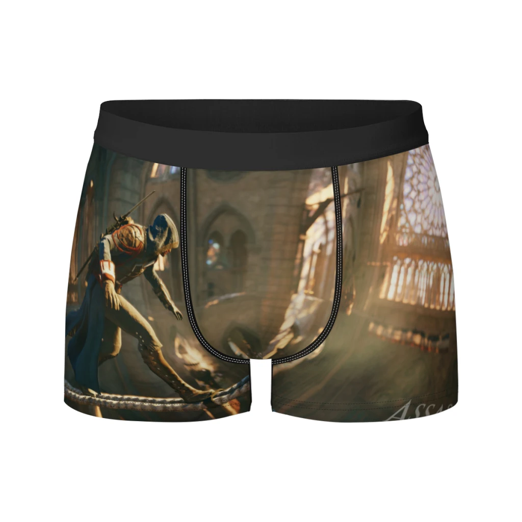 thumbnail image 1 of Calzoncillos tipo bóxer elásticos de seda de leche transpirables de Assassin-Creed-Arno-Dorian para hombre, calzoncillos tipo bóxer 3D, 1 of 5