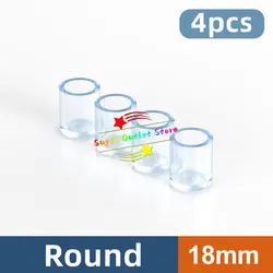 Clear Chair Leg Caps - Rubber Furniture Protector Pads and Socks for Enhanced Floor Protection (Round 18mm)