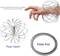 Flow Ring Spinner Ring Arm Toy Geometric Magic 3D Bracelet Spring Fidget Ring Rainbow Metal Circles Toys for Stress Relief Kids 2
