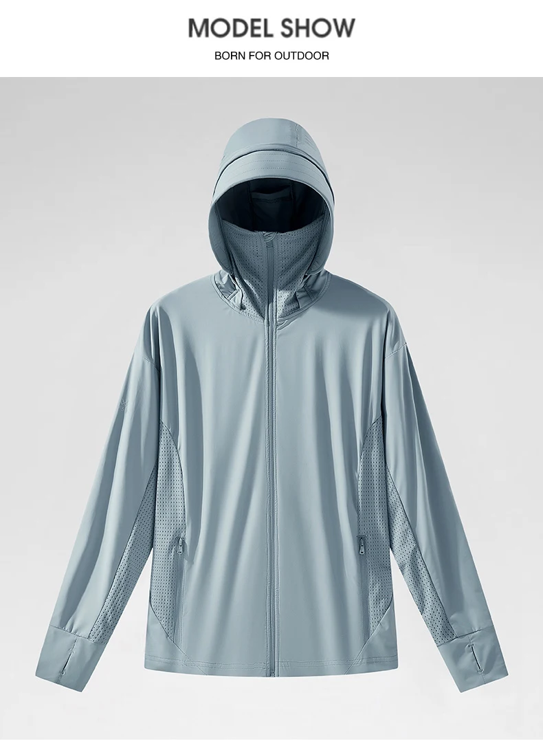 LNGXO Unisex Sommer Anti-UV-Jacken Outdoor Schnelltrocknend Sonnenschutz Windjacke Herren Damen Wandern Camping Klettern Mantel – Detail 12
