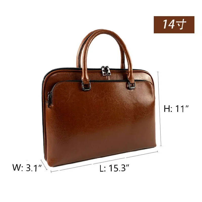 Luxury Genuine leather Women's Briefcase Fashion Business Handbag Large Capacity Shoulder Messenger bag Ladies Laptop Bag