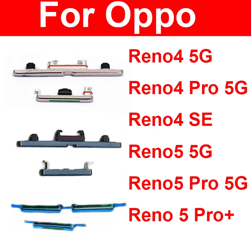 Per Oppo Reno 4 4Pro 4Se 5 5Pro Plus 5G Pulsanti Laterali Del Volume Di Alimentazione Pulsante Laterale On Off Power Volume Up Down Side Keypad Parts