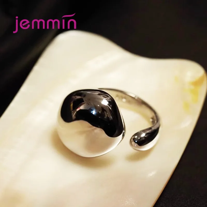 Anelli in Argento Sterling 925 Autentici per Donne, Design Geometrico Fatto a Mano, Anelli Aperti Irregolari, Regalo per Feste e Compleanni - immagine 6