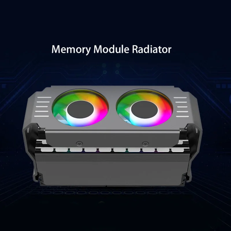 ARGB RAM 라디에이터 컴퓨터 메모리 모듈 히트 싱크 PWM 온도 제어 듀얼 팬 DDR DDR2 DDR3 DDR4 DDR5 화이트