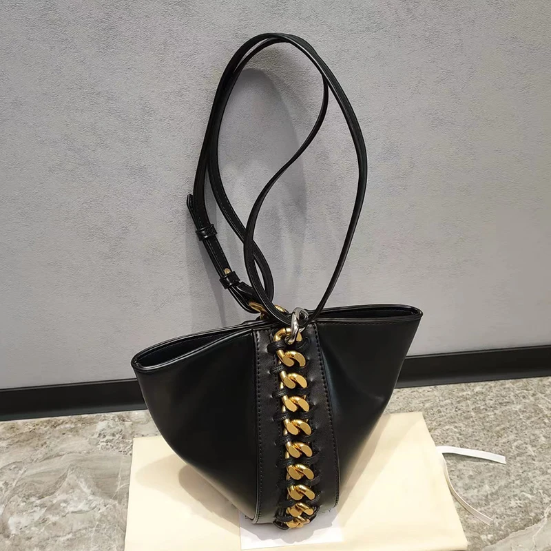 

Designer retro woven chain leather bucket Bag Women's new handbag Fashion luxury multi-functional diagonal shoulder bag