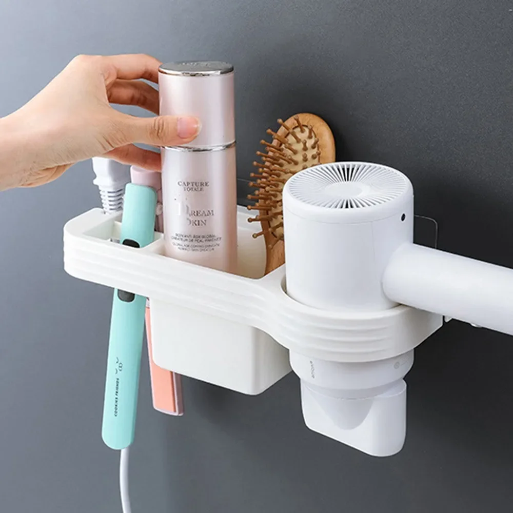 

Hair Dryer Holder Storage Box Curling Iron Shelf For Bathroom Organizer Storage Rack Bathroom Accessories Set Home