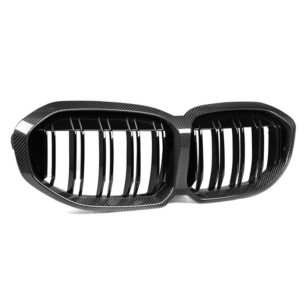 BMW 1 시리즈 F40 해치백 2021-IN 자동차 교체 부품용 프론트 키드니 범퍼 그릴 리얼 드라이 카본 파이버 후드 그릴
