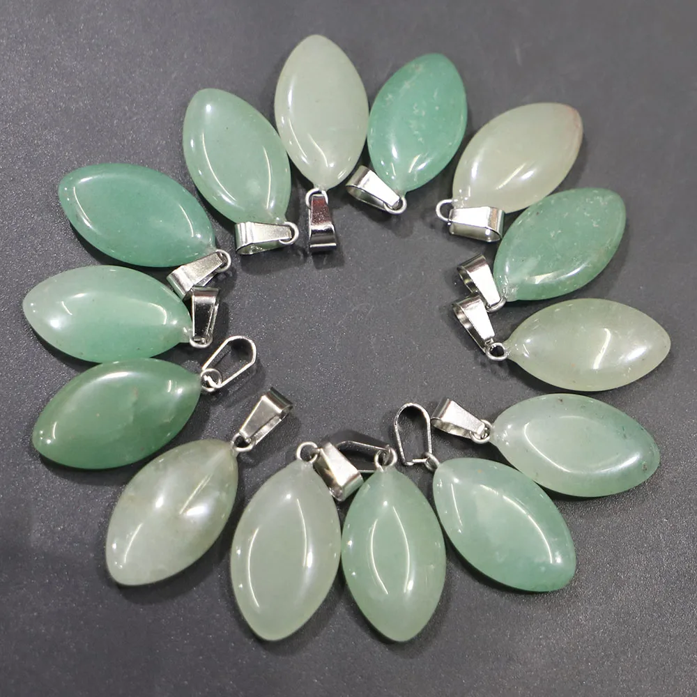 New Natural Stone Marquise Agate Crystal Necklace Pendant Reiki Charm Fashion DIY Jewelry Accessories Making 24Pcs Free Shipping