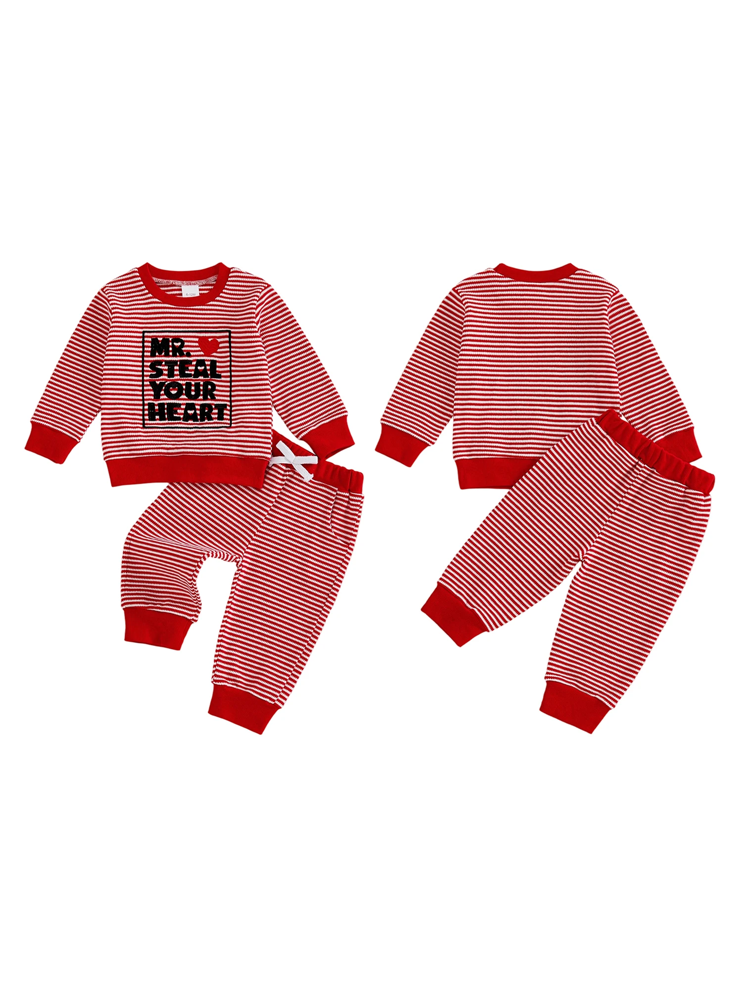 Baby Girl Valentines Day Outfit Pink Heart Print Ruffle Sleeve Top and Leggings 2 Piece Spring Set for Toddler Princess