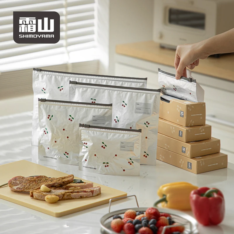 SHIMOYAMA Freezable -20 Degree PE Slide Fastener Aluminum Foil Fresh Food Storage Container Meat Vegetable Cooler Bags Fridge