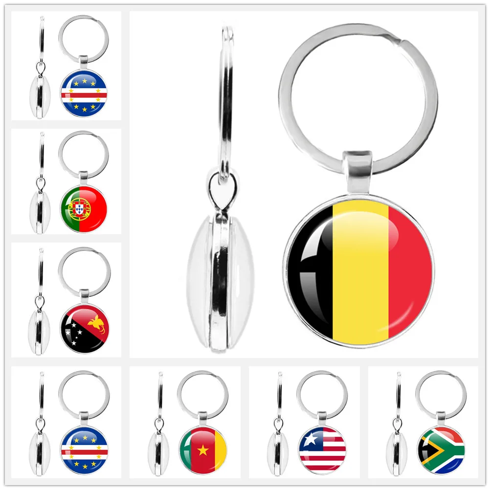 Двусторонний брелок с национальным флагом Португалии, Южная Африка, Мозамбик, Либерия, Камерун, Кабо-Верде, Папуа-Новая Гвинея, Алжир, Бельгия