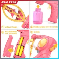 Blowing Large Bubbles Automatic Bubble Gun with Liquid Toys Soap Machine Outdoor Party Play Toy for Kids Birthday Surprise Gifts 6