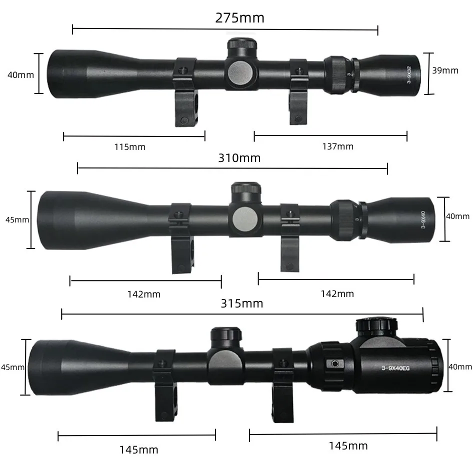Description Picture 5 of itemOutdoor Shooting Optics Rifle Scope Adjustable Red Green Reticle Airsoft Sight 3-9x32 3-9x40 3-9x40EG Tactics Hunting Riflescope