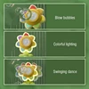 Seven Color Sunflower Handheld Bubble Machine Shake Head Soap Bubbles Swing Light 3 Speed Adjustment Automatic Blowing Kids Toys 5