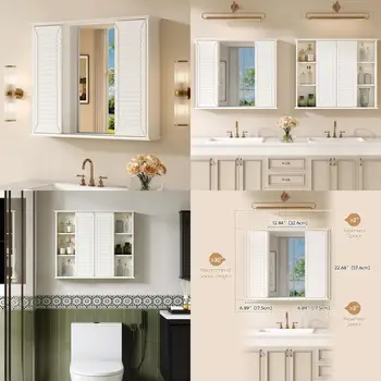 Wooden Mirror Medicine Cabinet 1