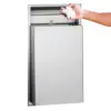 Recessed Waste Receptacle, Satin Finish 12-Gallon –Wall-Mounted Stainless Steel Trash Can for Commercial Restrooms Liner 1