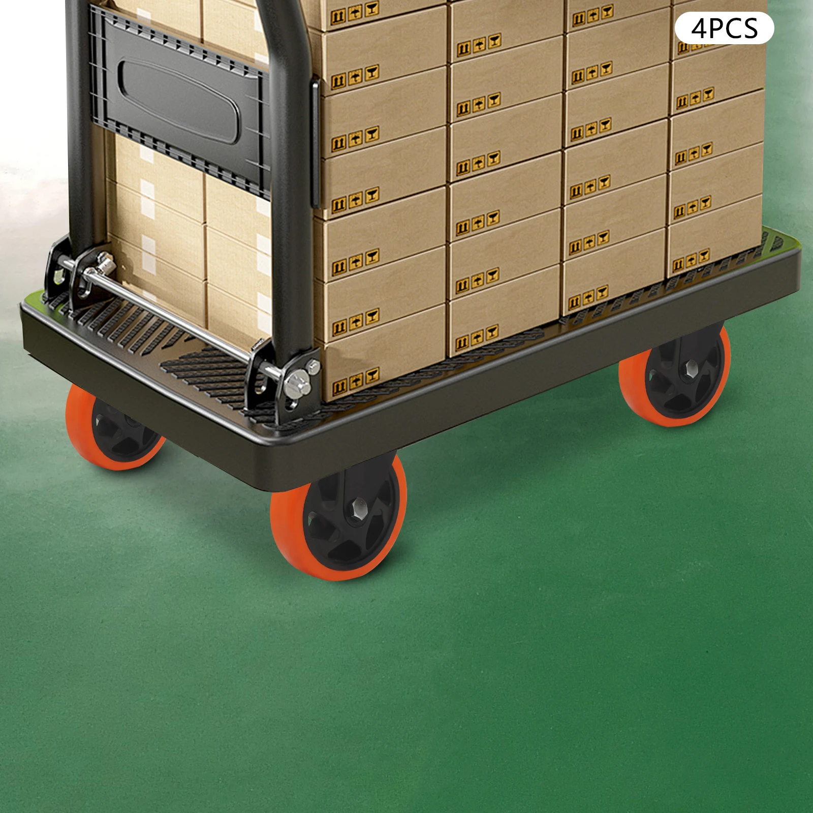 Robuste Industrierollen, 4er-Pack – 5-Zoll-Rollen mit Bremsen, Industrierollensatz Schwerlas Trollen 100 kg/je – Detail 1