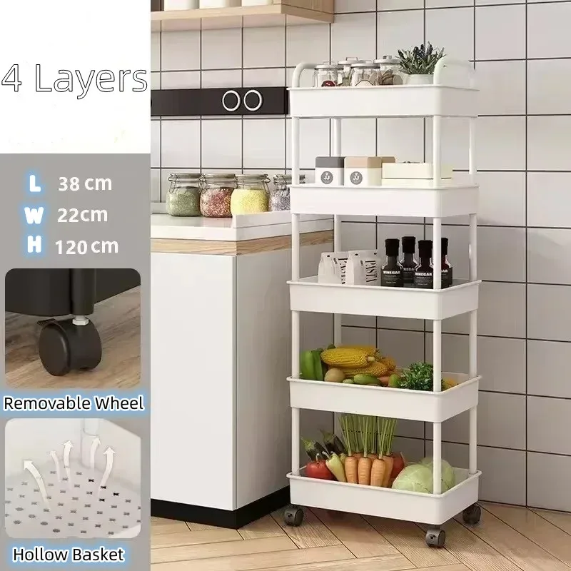 Multi-Layer Trolley Rack Kitchen Bedroom Bathroom Storage