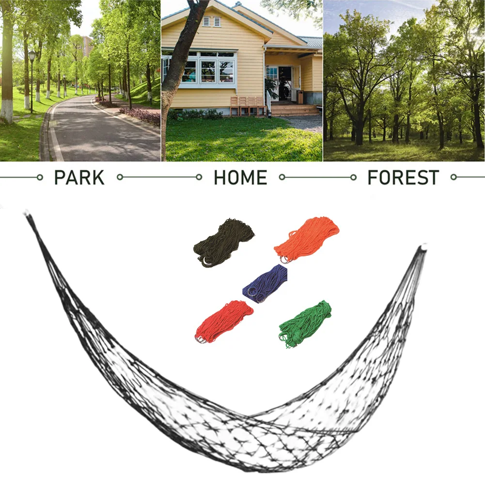 New Outdoor Sport Hammock Net Mesh Nylon Rope Camping Hammock Portable Swing Bed Lightweight Maximum Bearing Capacity 80kg