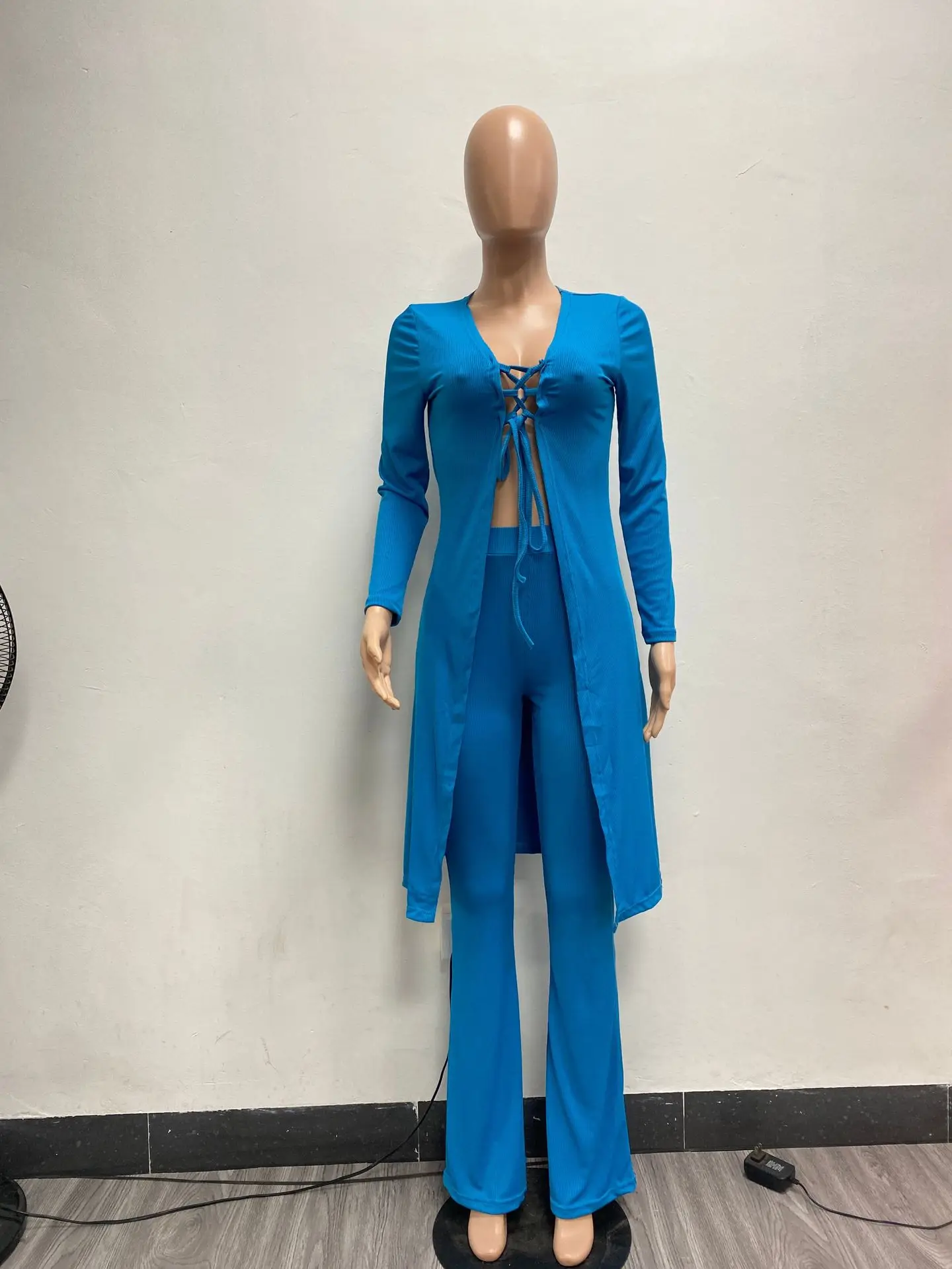 Plus Size Women Sets Hollow Out Ribbed Long Tops And Pants 2022 Fall Fashion Two Piece Set Female Designer Casual Clothing