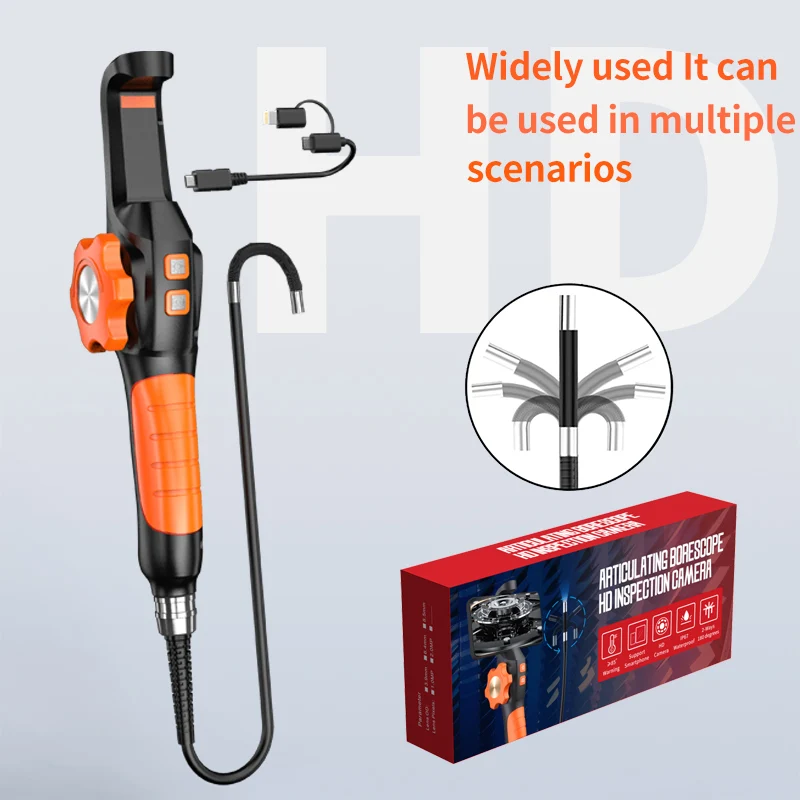 Two-Way Articulated Endoscope Inspection Camera with 6.4mm Tiny Lens 1080P HD Borescope Camera for Automotive Plumbing Car 6 Two-Way Articulated Endoscope Inspection Camera with 6.4mm Tiny Lens 1080P HD Borescope Camera for Automotive Plumbing Car 6