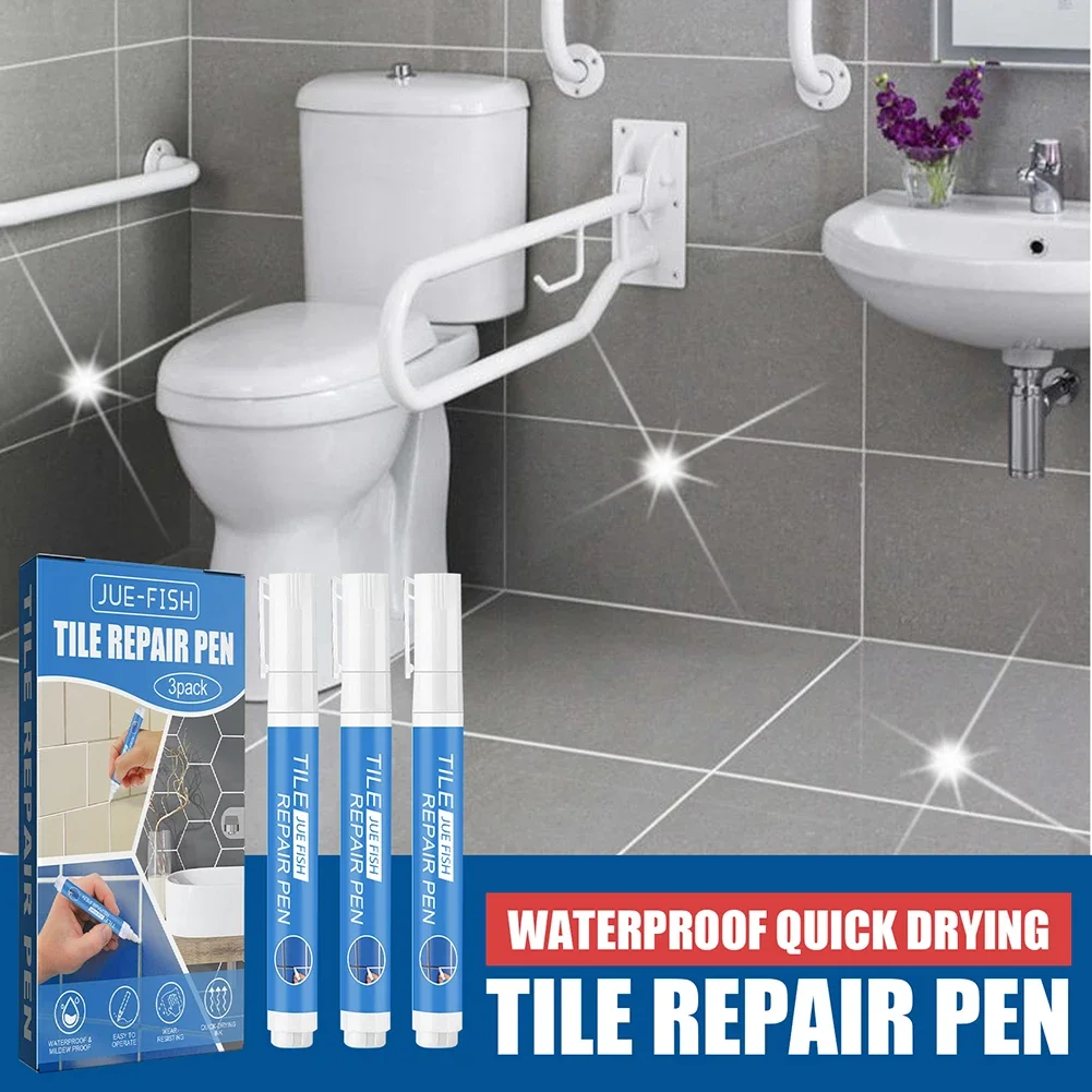 3-6PCS Wall Tile Marker Pen Waterproof White  Grout Restorer Gap Repair for Bathroom Floor Seam Paint Filling Construction Tools