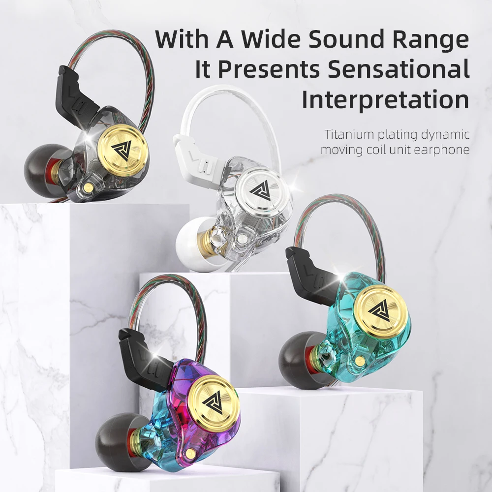 QKZ AK3 FiLe Wired Earphone with Microphone HiFi Music Monitor Bass Headphones Noise Cancelling Headset For Sport Gaming Earbuds 4