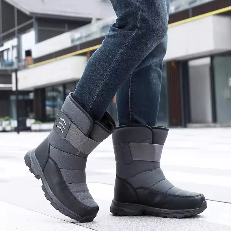 

Men's Winter Boots 2023 Winter Shoes Men Snow Boots Waterproof Anti-slip Warm Shoes Man Thickened Plush Outdoor Boots