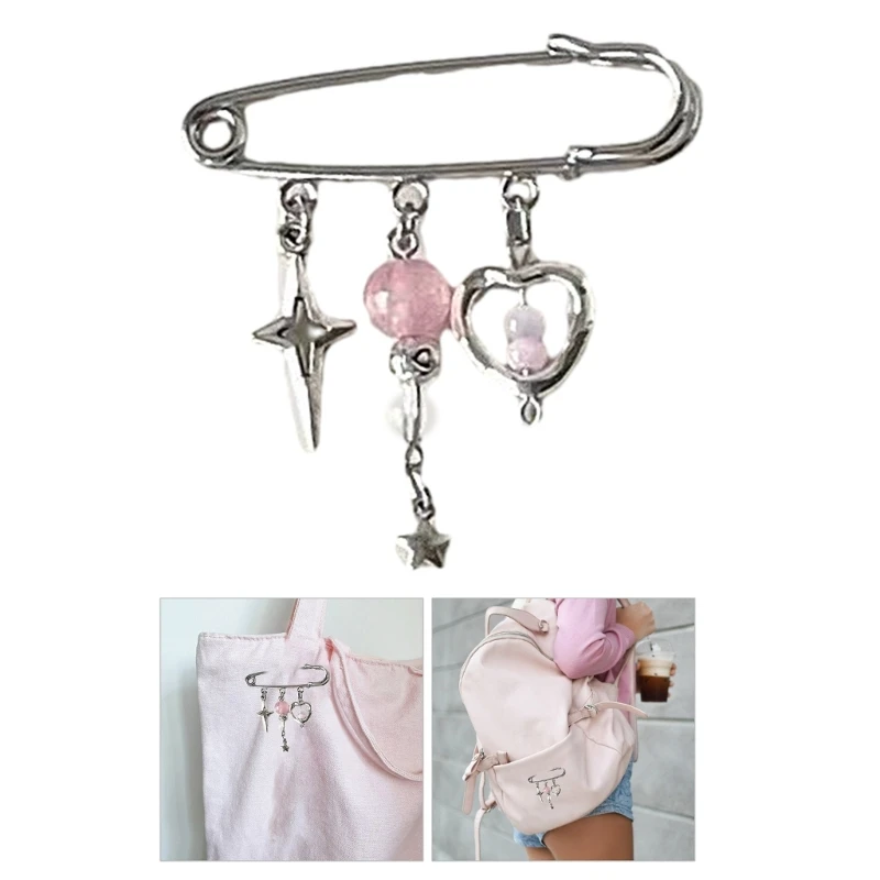 

Булавка из бисера с цепочкой, стильная модная женская брошь, нагрудник ручной работы, аксессуар, подвеска для рюкзаков и одежды