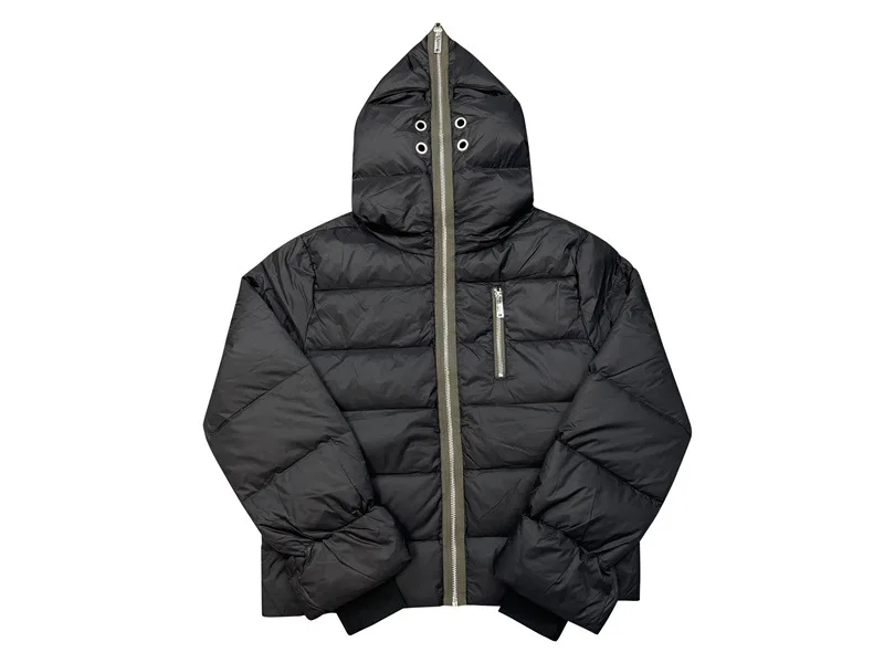 ひきこもりRayBeamsナカワタボリュームフードブルゾン黒 New 2023 Men Rick 4 Holes Windbreaker Coast Puffers Coats