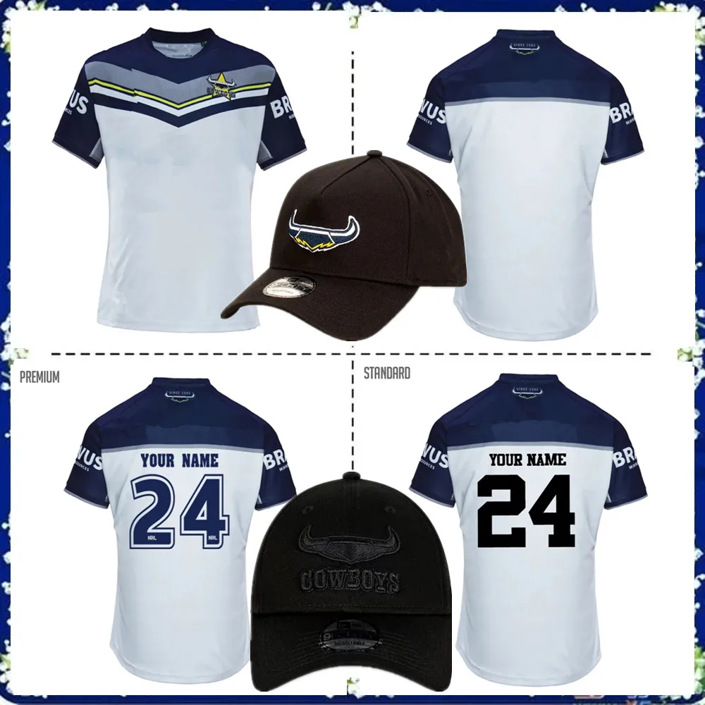 

2024 North Queensland Cowboys Away Rugby Jersey 2023/24 COWBOYS blue Baseball Cap hats TRAINING JERSEY size S--3XL---5XL