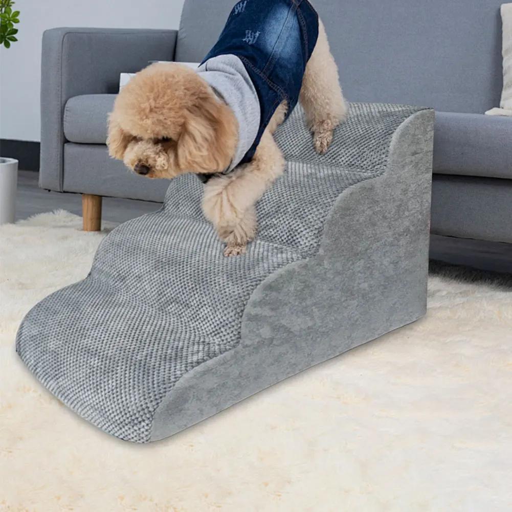 Dog House Dog Stairs Memory Foam Sofa Stairs 4Steps for Small Cat Pet Ramp Ladder Pet Supplies Dogs Bed