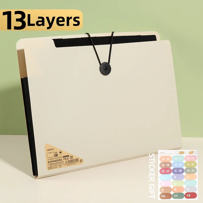 File Folder 5/8/13 Layers A4 File Folder Storage Bag Test Paper Desktop Tool School Stationery Office Supplies