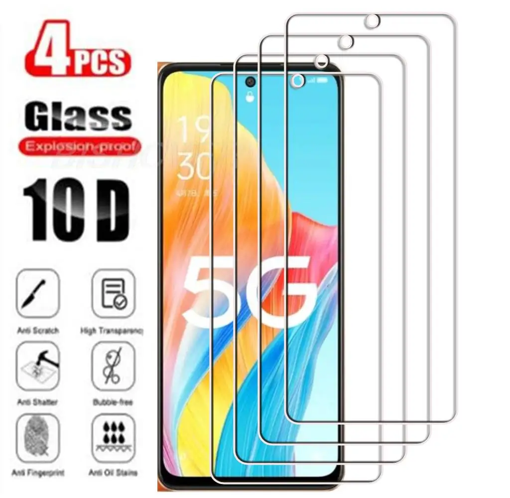 

4Pcs Tempered Glass FOR OPPO A98 5G 6.72" OPPOA98 A1 OPPOA1 A 98 CPH2529 PHS110 Screen Protector Protective Glass Film 9H