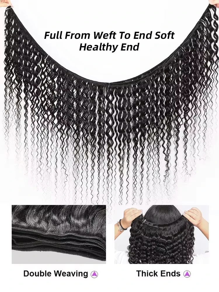 30 32 Inch Deep Wave Human Hair Bundles Brazilian Remy Unprocessed Weaving Curly Hair 1/3/4 Bundles Weave Extensions Deals 4