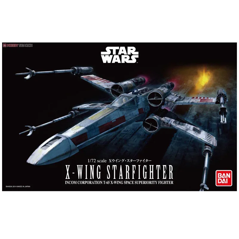 

Anime Original Bandai Star Wars X-wing Starfighter 1/72 Anime Action Toy Figures Desk Ornaments Assembly Collectable Model Toys