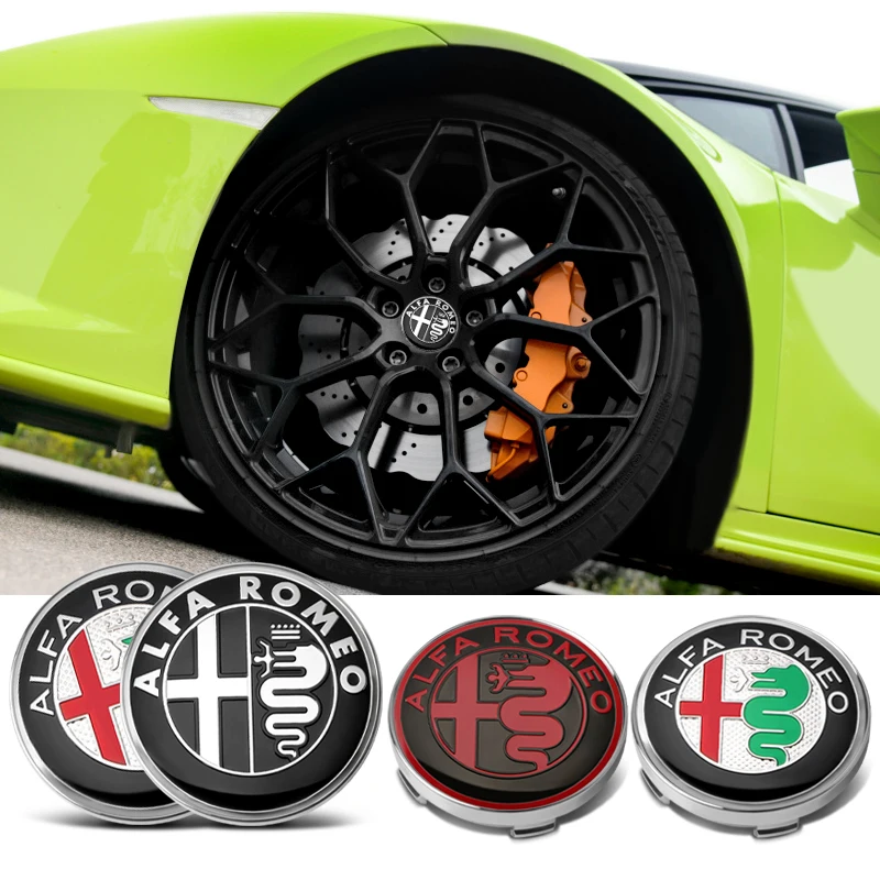 Car Wheel Center Hub Caps 60MM Badge Tire Rim Covers For Alfa Romeo Giulia Stelvio Giulietta 156 159 147 Mito Tonale Brera 4Pcs wheel center caps