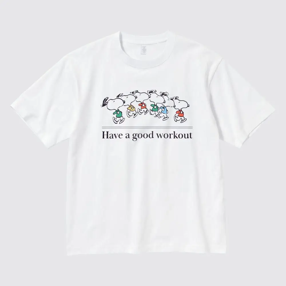 

Футболка Snoopy с принтом из чистого хлопка для мужчин и женщин, бегущая летняя рубашка с круглым вырезом, свободная облегающая одежда, подарок на день рождения